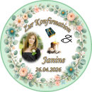 Tortenaufleger Konfirmation Rund Eukalyptus Greenery-Sil Floral Vintage Aquarell Botanisch K05