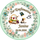 Tortenaufleger Konfirmation Rund Eukalyptus Greenery-Sil Floral Vintage Aquarell Botanisch K05