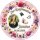 Tortenaufleger Konfirmation Rund Blumen Floral Aquarell Pastell Vintage K06