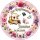 Tortenaufleger Konfirmation Rund Blumen Floral Aquarell Pastell Vintage K06