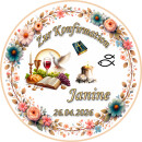 Tortenaufleger Konfirmation Rund Blumen Floral Aquarell...