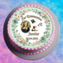 Tortenaufleger Kommunion Rund Eukalyptus Greenery-Sil Floral Vintage Aquarell Botanisch K05