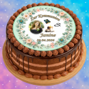 Tortenaufleger Kommunion Rund Eukalyptus Greenery-Sil Floral Vintage Aquarell Botanisch K05