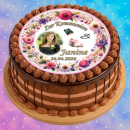 Tortenaufleger Kommunion Rund Blumen Floral Aquarell Pastell Vintage K06