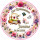 Tortenaufleger Kommunion Rund Blumen Floral Aquarell Pastell Vintage K06