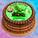 Essbarer Tortenaufleger Dinosaurier personalisiert – Tortenbild mit Name, Alter, Datum & eigenem Foto – runder Kuchenaufleger Kindergeburtstag & Dino-Party – Größe wählbar, vorgestanzt – DINO06