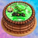 Tortenaufleger Dinosaurier | Monstertruck Grün Sterne