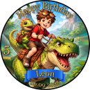 Essbarer Tortenaufleger Dinosaurier personalisiert...