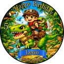 Essbarer Tortenaufleger Dinosaurier personalisiert...