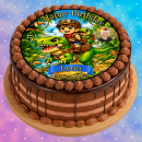 Essbarer Tortenaufleger Dinosaurier personalisiert – Tortenbild mit Name, Alter, Datum & eigenem Foto – runder Kuchenaufleger Kindergeburtstag & Dino-Party – Größe wählbar, vorgestanzt – DINO10