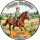 Tortenaufleger Pferd | Reiter Wald Blumenwiese