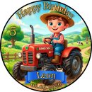 Tortenaufleger Geburtstag Traktor Bauernhof Junge Name...