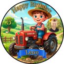 Tortenaufleger Geburtstag Traktor Bauernhof Junge Name...