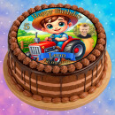 Tortenaufleger Geburtstag Traktor Bauernhof Junge Name Foto Alter Trecker FZ27 (Zuckerpapier)