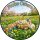 Tortenaufleger Tortendeko Fototorte Ostern Frühlingsfest Hasen im Blumenmeer 20 cm Ø FO01