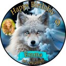 Tortenaufleger Polarfuchs | Schnee Eis Blau