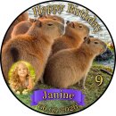 Tortenaufleger Capybara | Runder Kuchenaufleger essbar |...