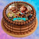 Essbarer Tortenaufleger | Affen | Dschungel Safari | Zuckerpapier | Personalisiert mit Name, Alter, Datum & Foto | Runder Kuchenaufleger | Geburtstag | Jungen | Größe wählbar