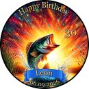 Essbarer Tortenaufleger | Fisch | Angeln Hecht Flammen |...