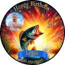 Essbarer Tortenaufleger | Fisch | Angeln Hecht Flammen |...