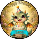 Essbarer Tortenaufleger | Drache | Fantasy Dinosaurier...