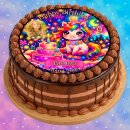 Essbarer Tortenaufleger Einhorn Regenbogen Glitzer Sterne Geburtstag Foto personalisiert