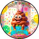 Essbarer Tortenaufleger Kackhaufen Emoji Party Lustig...