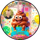 Essbarer Tortenaufleger Kackhaufen Emoji Party Lustig...