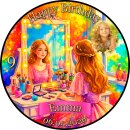 Essbarer Tortenaufleger Beauty Schminktisch Makeup Spiegel Geburtstag Foto personalisiert