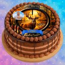 Essbarer Tortenaufleger Jäger Hirsch Zielfernrohr Jagd Geburtstag Foto personalisiert