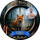 Essbarer Tortenaufleger Fuchs Jagd Wald Zielfernrohr Geburtstag Foto personalisiert