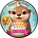 Essbarer Tortenaufleger Otter Kinder Torte Party Geburtstag Foto personalisiert
