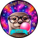 Tortenaufleger Otter | Runder Kuchenaufleger essbar |...