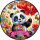 Tortenaufleger Panda | Runder Kuchenaufleger essbar | Personalisiert Name Alter Datum Foto | Geburtstag | Schmetterlinge Luftballons Blumen | Zuckerpapier | Kinder | Größe wählbar