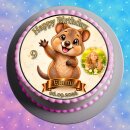 Tortenaufleger Quokka | Sterne Konfetti | personalisierbar für Kindergeburtstage