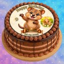 Tortenaufleger Quokka | Sterne Konfetti | personalisierbar für Kindergeburtstage